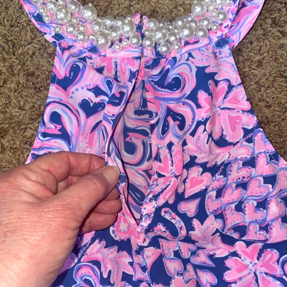 Lilly Pulitzer Shawn Halter Top Love You Bunches Pearl Beads Size Small - Picture 7 of 13